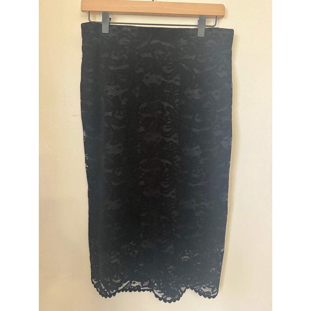 NWT Chico’s Black Lace Midi Skirt Size 0 (Small 4-6) Retail $129